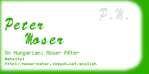 peter moser business card